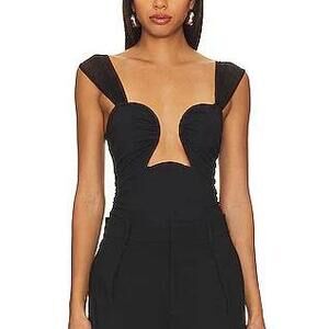 Free People x REVOLVE Double Take Corset Bodysuit in Black